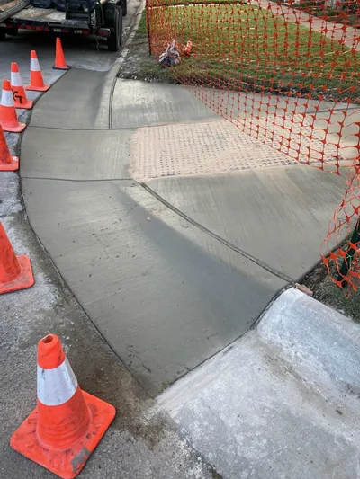 A concrete ramp paved in Austin, TX